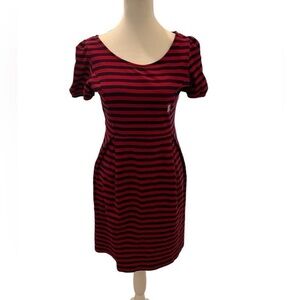 Striped Red and Black Dress